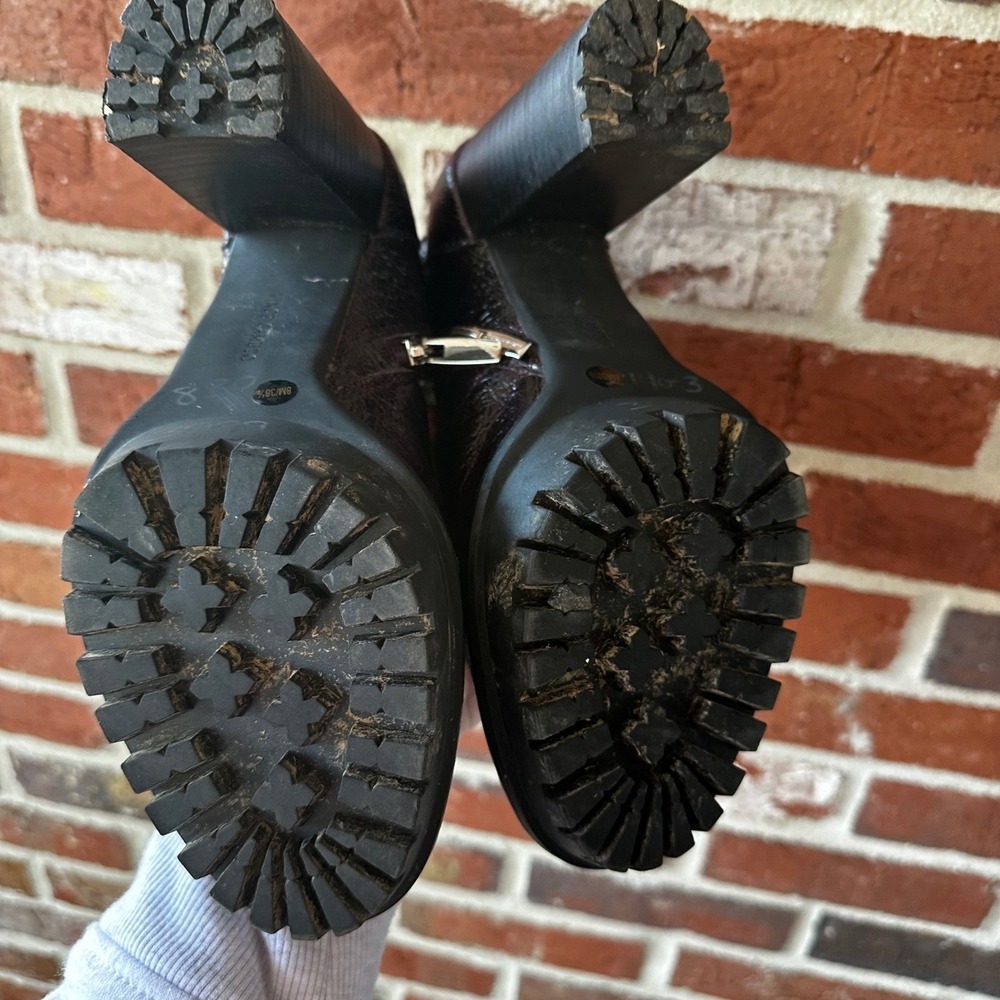 Vince Camuto Dark Plum Lace-Up Combat Boots - Picture 8 of 11